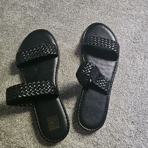Black Woven Sandals Size 9
